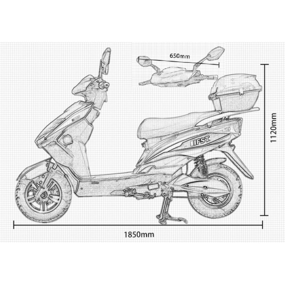 Электроскутер FST 1500W/72V/20AH 1